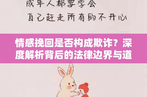 情感挽回是否构成欺诈？深度解析背后的法律边界与道德伦理