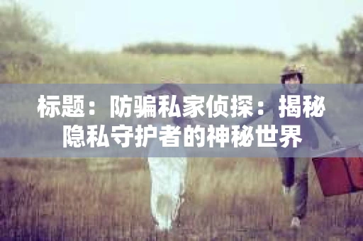 标题：防骗私家侦探：揭秘隐私守护者的神秘世界