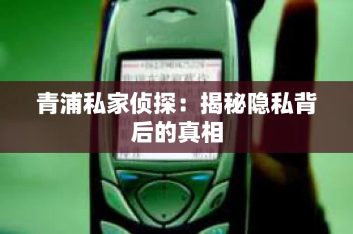 青浦私家侦探：揭秘隐私背后的真相