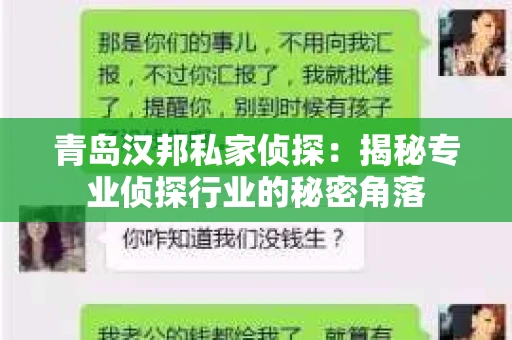青岛汉邦私家侦探：揭秘专业侦探行业的秘密角落