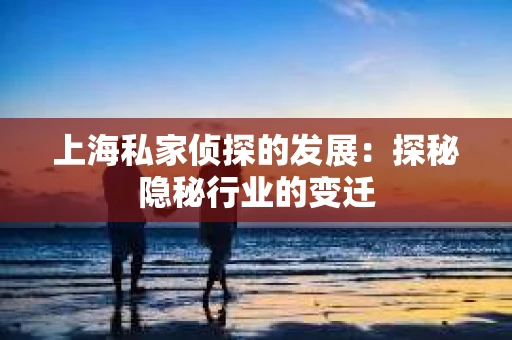 上海私家侦探的发展：探秘隐秘行业的变迁