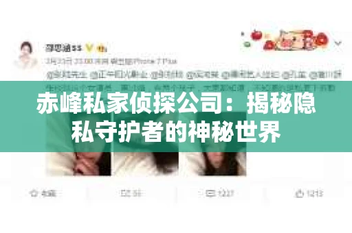 赤峰私家侦探公司：揭秘隐私守护者的神秘世界