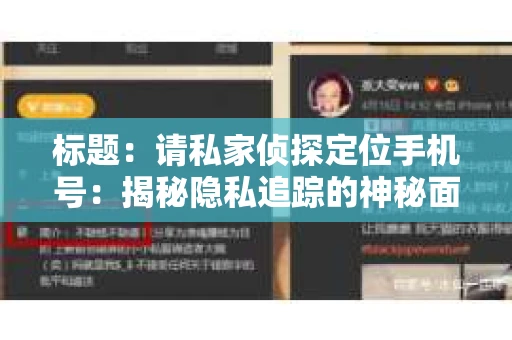 标题：请私家侦探定位手机号：揭秘隐私追踪的神秘面纱