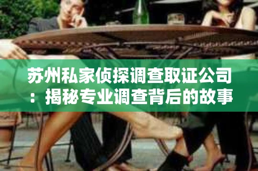 苏州私家侦探调查取证公司：揭秘专业调查背后的故事