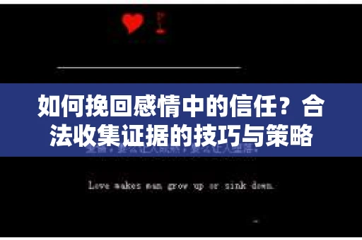 如何挽回感情中的信任?合法收集证据的技巧与策略 如何挽回感情中的信任?合法收集证据的技巧与策略