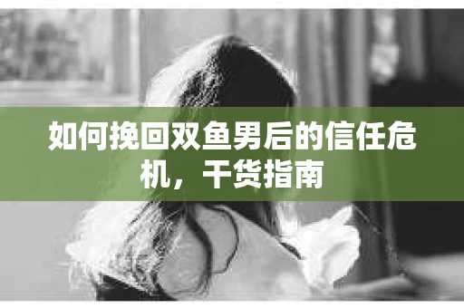 如何挽回双鱼男后的信任危机，干货指南