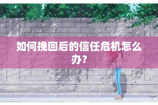 如何挽回后的信任危机怎么办？