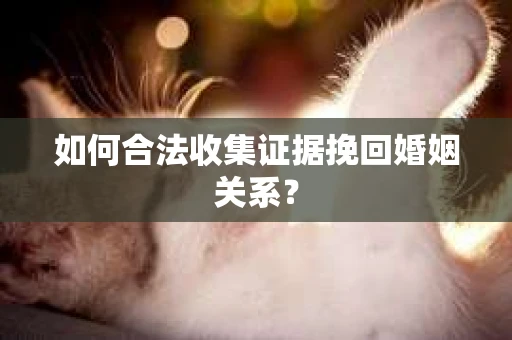 如何合法收集证据挽回婚姻关系？