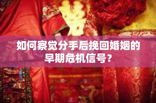 如何察觉分手后挽回婚姻的早期危机信号？
