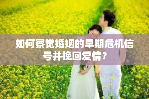 如何察觉婚姻的早期危机信号并挽回爱情？